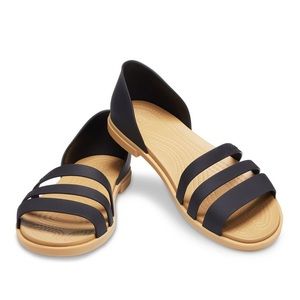 Crocs Women's Sandals Tulum Open Flat Black size 10